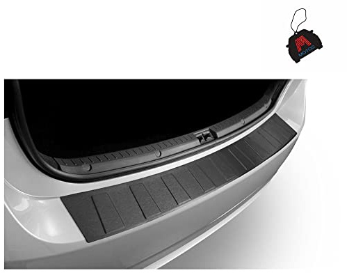 M MOTOS Satin Schwarz Edelstahl-Ladekantenschutz für Seat Leon III 5F 2013-2019 5 -türig. Erhöhter Fahrkomfort mit säurefesten Schwellerplatten - Kratzschutz