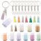 OLYCRAFT 57 Stück Mini Milchtasse Schlüsselanhänger Kit Bubble Tea Schlüsselanhänger Zubehör Set Mini Tasse Anhänger Charms Mit Quaste Anhänger Für Schlüsselanhänger DIY Ohrringherstellung