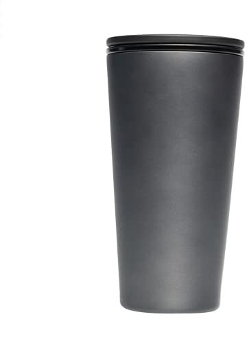 chicmic Stainless Steel SlideCUP Edelstahl 304 D7x17,5cm 420ml doppelwandig thermo, Farbe:anthrazit