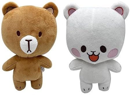 ZERBAY Milk and Mocha PlushMilk and Mocha Bear Plush,Soft Stuffed Milk Bear and Mocha Bear Plushies Dolls,Cartoon Animal Anime Bear Figure Pillow Collectible Gifts for Fans (2pcs)