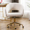 chairus Chaise de Travail Ergonomique Pivotante Dossier Ouvert Chaise de Bureau Réglable en Tissu Chenille pour Ordinateur (Beige)