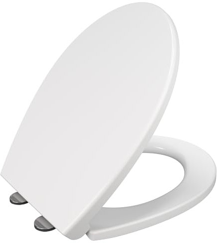 Soft Close Toilet Seat, Oval Standard Size Toilet Seat, Quick-Release for Easy Cleaning, Durable Loo Seat, Comes with Two Fitting Options Premium UF Material by AAN®