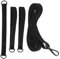 SG Store 4 protectores de viento con correa fija para sombrillas grandes voladizas con manivela, protector de viento adecuado para cualquier sombrilla con tornillo de bloqueo, color negro