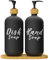 Set mit 2 nachfüllbaren Glasflaschen für Seifenflüssigkeit und Geschirrspüler mit Ablage. Seifenspender für Küche und Dusche, 500 ml.