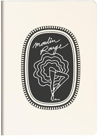 Clairefontaine 812433C - Notizheft Moulin Rouge, mit Fadenbindung DIN A5 14,8x21 cm, 32 Blatt, liniert, sortiert, 1 Stück