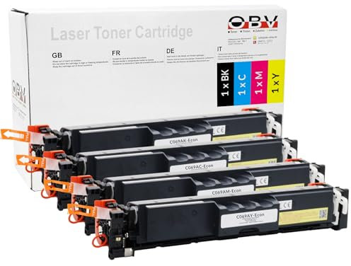 OBV 4X kompatibler Toner als Ersatz für Canon 069 CRG-069 für Canon LBP-673Cdw LBP-674Cx LBP-674Cdw MF-752Cdw MF-753Cdw MF-756Cx mit Chip ohne Füllstandsanzeige