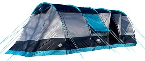 OLPRO Stafford 8.0, 8 Liegeplätze, Ed Stafford Familienzelt, Tunnel-Stil, 7 m x 3 m, aus Re-Pro recyceltem Polyester, für Familien, große Gruppen, Festivals, Garten, 5.000 mm Wassersäule