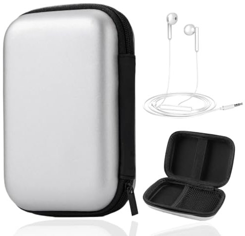 WKRTDY 1pcs Coque rigide antichoc pour disque dur externe ou SSD portable, étui de protection pour mémoire externe de 2,5 pouces avec pochette de transport pratique