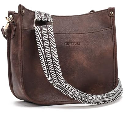 XUANXIE Kleine Handtasche Damen Mittelgroß Umhängetasche Damen Schultertasche für Frauen Crossbody Bag Breiter Gurt Veganes Leder