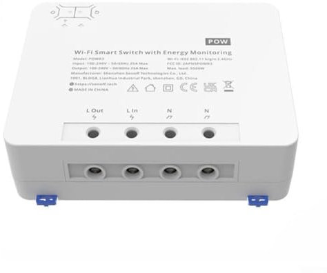 WiFi Smart Meter Switch, 25A Power Monitor DIY Modul Smart Meter Energiemonitor für Alexa für Google, 100-Tage-Datenspeicherung, Überlastschutz