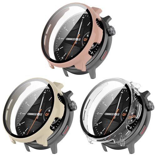 Hülle Kompatibel für Mibro Watch Lite 2 Schutzhülle, mit Kratzfest ​Displayschutzfolie, Hard PC Schutz für Mibro Watch Lite2 Smartwatch Zubehör (3er Pack A)