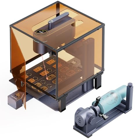 LaserPecker 4 Deluxe Laser Engraver Dual Light Source 450nm Semiconductor Blue Light + 1064nm Infrared Light, 4000mm/s, with Sliding Platform, Rotating Extension Rod and Protective Cover