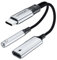 LAMSCAT USB C Kopfhörer Klinke Adapter und Laden, 60W 2in1 Handy Adapter USBC auf Klinke 3,5 Schnellladung für S24 Google 8, Xiaomi Huawei iPad (schwarz-60)