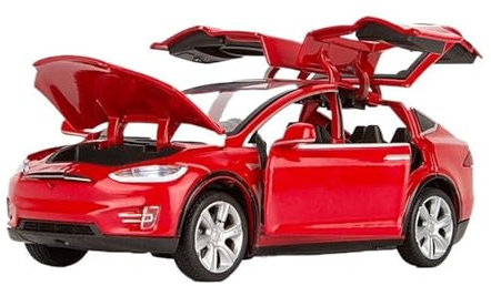 HBJzxlOK Zinklegierung Auto Für T&esla Für Model X Modellauto aus Druckguss-Metalllegierung 1:32 Größe(Red No Box)