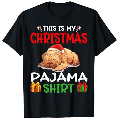 Joli pyjama chinois Shar-Pei avec inscription « This is my Christmas » T-Shirt