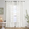 MIULEE Gardine Weiß Spitzenvorhänge mit Blattmuster, Transparent Lichtdurchlässige Gardinen mit Ösen 2er Set Voile Vintage Europäische Stil für Schlafzimmer und Wohnzimmer Vorhang, 2X H260 x B150 cm