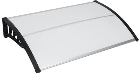 Ayztantine Front Door Canopy Modern Awning Window Poly Carbonate Cover Outdoor Patio Gazebos Front Door Canopy Sun Shelter Window Eaves Rain Cover(White Board)