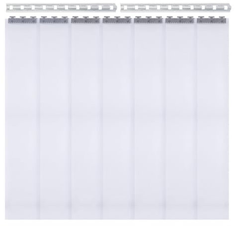 Cortina de tiras de PVC, 200 x 18 cm, cortina de rayas industriales, rayas lisas, transparente, completamente premontada, comercial para congeladores, almacenes, garajes, entradas, salas, habitaciones