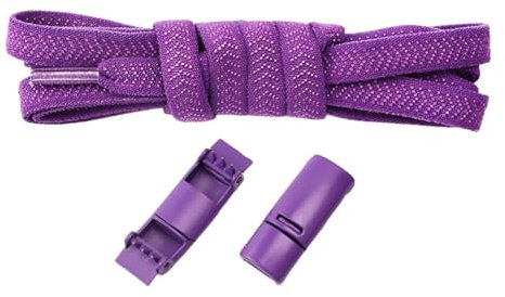 Schnüris® Lacci elastici senza legatura I Lacci con chiusura rapida I Lacci per scarpe in gomma magnetica I Smartclip per scarpe per bambini e adulti, Lilla, largo