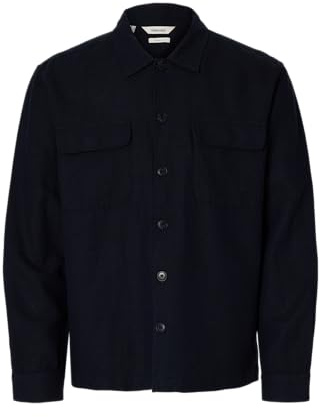 SELECTED FEMME Herren Slmotto Leroy Linen Blend Overshirt Noos Slmotto Leroy Linen Blend Overshirt Noos (1er Pack)