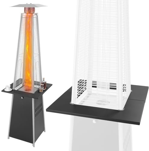 Aspect Living 66619 - Pyramid Flame Terrassenheizstrahler Zubehörtisch, Stahlkonstruktion, mehr Funktionalität hinzufügen, stabiler Platz für Getränke - Schwarz