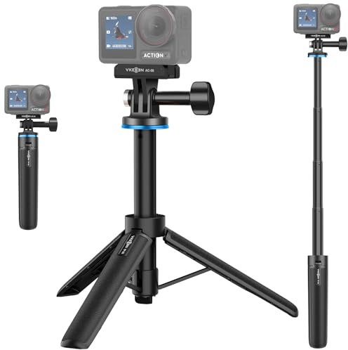 Osmo Action 5 Pro Stativ, Vkesen 2-in-1 Mini Selfie Stick Stativ (51cm) für DJI Osmo Action 5 Pro/4/3, Osmo 360, Osmo Pocket 3, GoPro - Osmo Action Zubehör