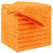 HIDMD Lot de 10 chiffons de nettoyage en microfibre, multi-usages, chiffons de nettoyage super absorbants, séchage rapide, 30 cm x 30 cm, orange