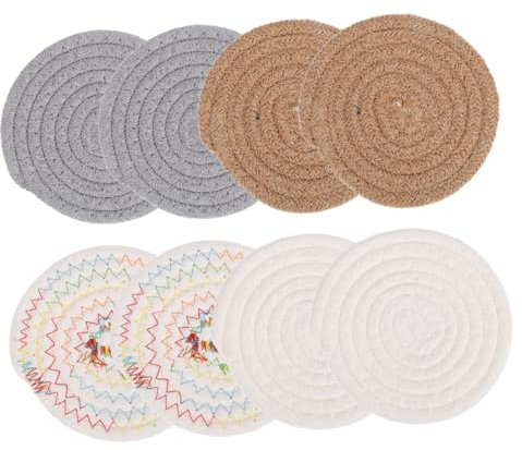 DECHOUS Untersetzer-Set Aus Gewebter Baumwolle Hitzebeständig Für Getränke Büro Zuhause Schreibtisch Dekoration Saugfähig