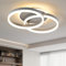 Amdelne LED Deckenlampe Wohnzimmer 50cm 2-Ringe Design, 36W Deckenleuchte Moderne mit Fernbedienung Dimmbar, aus Metall+Acryl,Mit Nachtlicht Memory-Funktion, für Schlafzimmer, Esszimmer, Büro-Grau