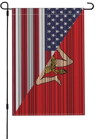 Drapeaux De Jardin 30X45Cm Drapeau Des États-Unis Et De La Sicile Drapeau Extérieur Saisonnières Drapeau De Vacances Pour Saisons, Noël, Décoration