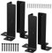 EXCEART Soporte De Base para Cenador Apoyo Post Base Barandilla Exterior Placa Base De Poste De Madera Base De Anclaje De Poste De Cerca De Madera Planchar Negro 4 Piezas X 4