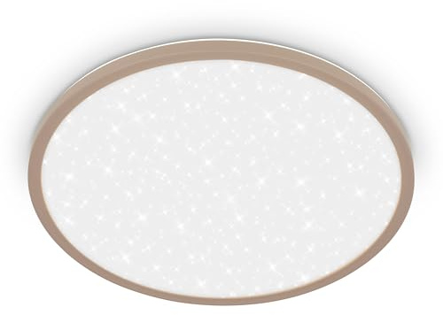 BRILONER - LED Panel mit indirektem Licht, Sternenhimmel, neutralweißes Licht, LED Lampe, Deckenleuchte, Wohnzimmerlampe, Küchenlampe, Deckenbeleuchtung, Flurlampe, 37,5x4,5 cm, Beige