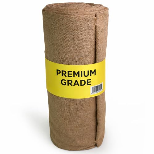Sackmaker Premium Hessian Jute Fabric Roll 120cm x 10m – 100% Jute, Brown, Plain Weave, 10oz, 10m x 1.2m (1 Roll) – Ideal for Crafts, Decor & Gardening