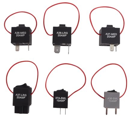 Gutol 6PCS 9038A Fuel Pump Relay Bypass Master Switch Kit – with Amp Loop & Relay Tester Diagnostic Kit for Automotive Use