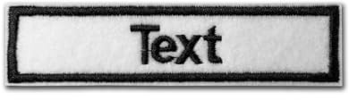 ZEROMEK Filz Namensschild bestickt – Personalisierter Aufnäher & Aufbügler – Gesticktes Patch mit Wunschtext in verschiedenen Größen & Farben (Weiß, 8x3cm)