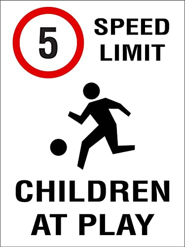 Limite Di Velocità 5 Km/H Bambini Che Giocano Cartello Di Avvertimento Cartelli Metallo Targa In Metallo Cartello Decorativo Per Murale Bagno Cafe Bar Pub M