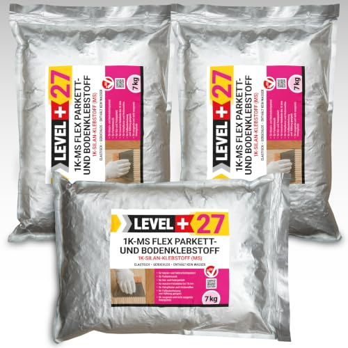 LEVEL+27 Colla per parquet Flex Silan, 1K-MS, 21 kg, per parquet, sughero e pavimenti in legno