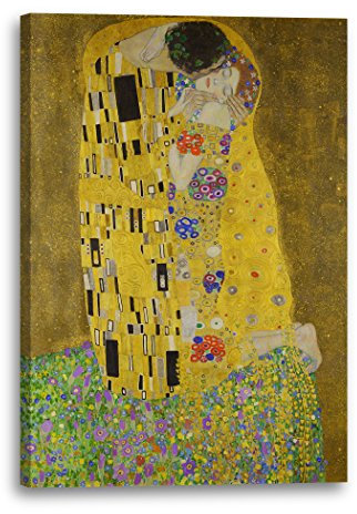 Printed Paintings Impresión sobre Lienzo (70x100cm): Gustav Klimt - El Beso (1907-1908)