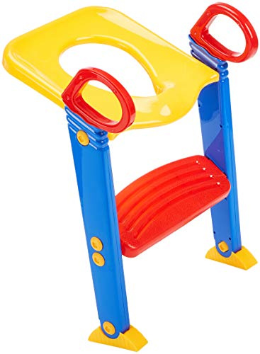 Keraiz Baby Child Toddler Potty Training Toilet Seat Step, Multicolor