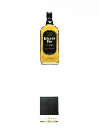 Tullamore Dew Blended Irish Whiskey 1,0 Liter + Schiefer Glasuntersetzer eckig ca. 9,5 cm Durchmesser