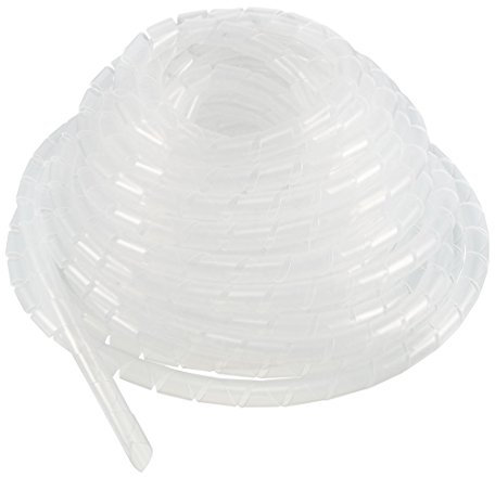 sourcing map 10mm Flexible Spiral Tube Cable Wire Wrap Computer Manage Cord Transparent 10M Length