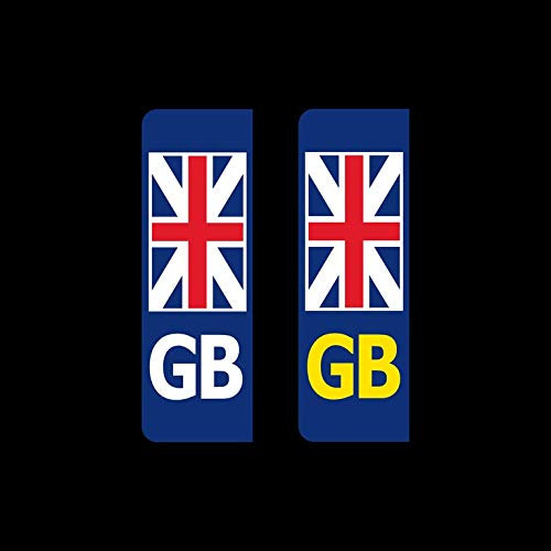 2x GB United Kingdom Number Plate Sticker Sign 35x105mm - Road Legal, Car, EU, Decal, Vinyl