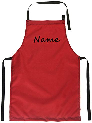 Ferocity Personalisierter Kinderschürze Kind Malschürze Kunstkittel Kochschürze Apron Werkschürze mit einem motiv rot Name [074]
