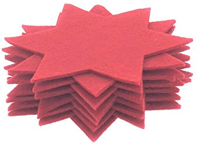 MC Trend 12er Set Filzsterne Weihnachten Tischdeko Untersetzer Unterlage Dekostern Geschenkidee Sterne Filz (12er Set ROT)