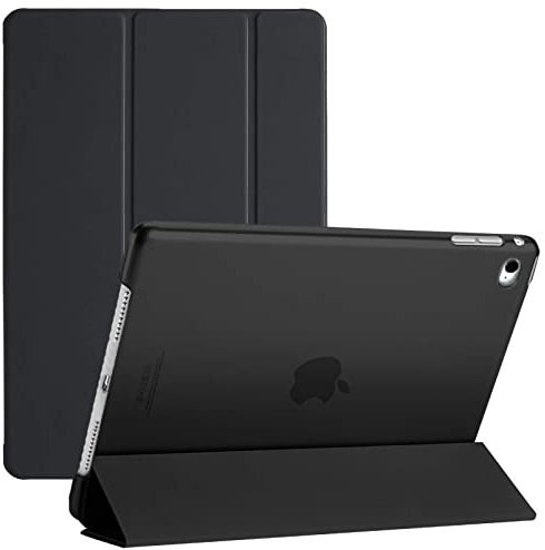 TechDealsUK Smarte iPad 9.7-Hülle, kompatibel mit iPad Air 1., iPad Air 2., iPad 5. und iPad 6. Generation, Standcover mit magnetischer Wake-Sleep-Funktion, Schwarz