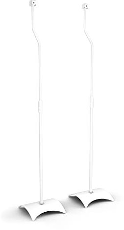 Mahara Floor Standing Speaker Mounts - Pair of Universal White Speaker Stands, Fits Most Branded Speakers, Height Adjustable with Cable Management