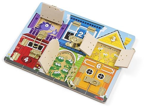 Melissa & Doug Latches Board | Developmental Toy | Motor Skills | Problem Solving | 3+ | Gift for Boy or Girl