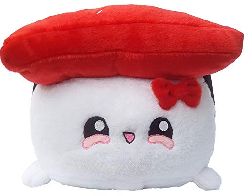 moodrush® XL Sushi Kissen THUNFISCH ROT, Smiley Emoticon Japan Fast Food | alle Elemente aufgestickt (Nicht Bedruckt!) | waschbar | ca. 31 x 25 x 23 cm