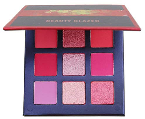 Beauty Glazed 9 colores de sombra de ojos Shine Diamond pigmentos de maquillaje sombra impermeable profesional del brillo del reflejo desnuda maquillaje de ojos Paleta # 08