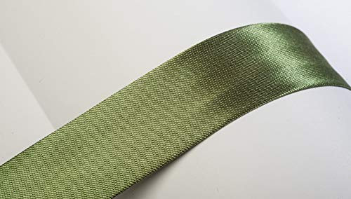 Jajasio Schrägband, 10m, Atlas (Satin), 25mm, gefalzt 16 ? oliv, Textilband, Einfassband in 40 Farben